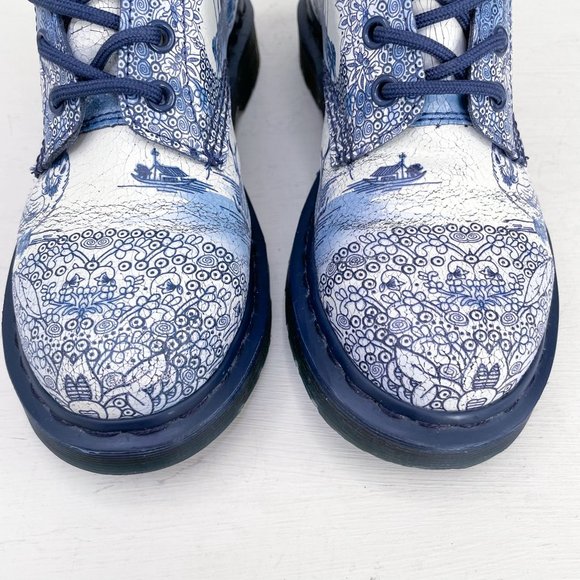 Dr. Martens 1460 Pascal Willow Cristal Blue & White Lace Up Boots Women's Size 6 - Picture 3 of 12